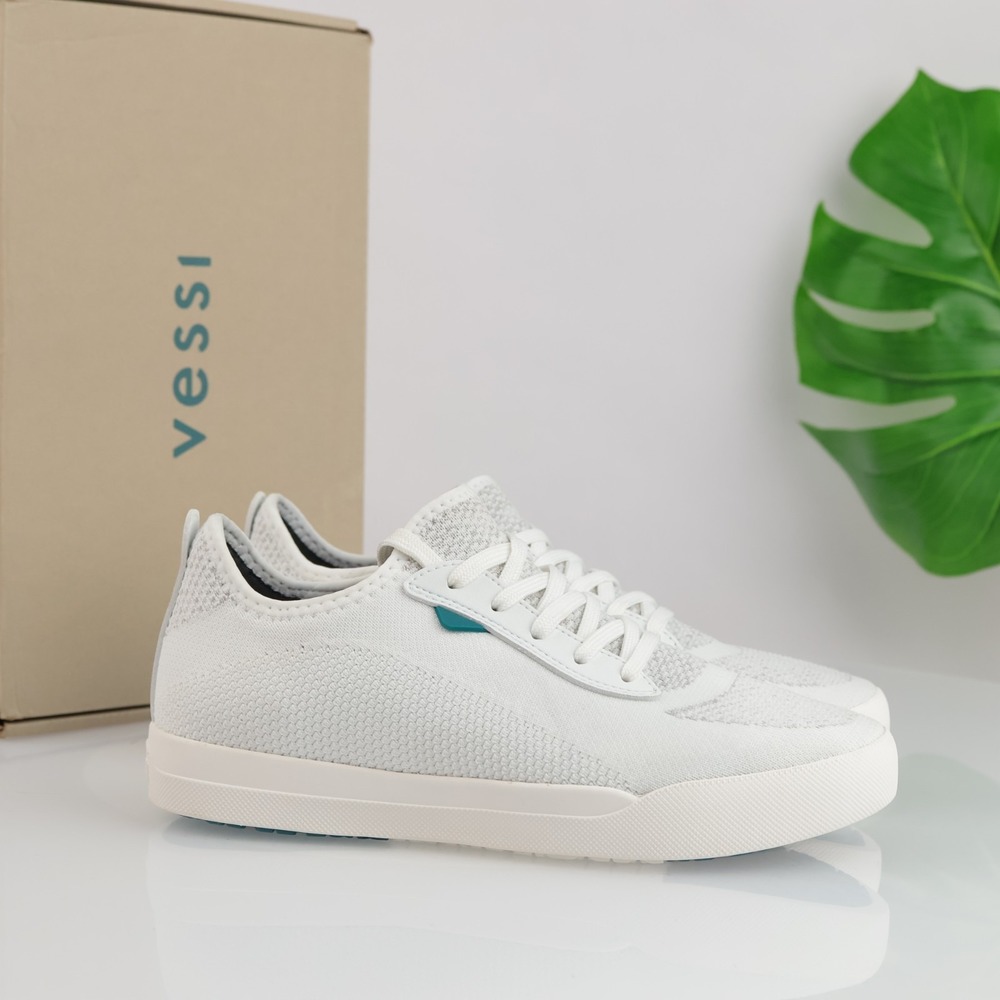 Vessi Women Weekend 1.5 Sneaker Size 9 Waterproof Marble White Lace Up Shoe Knit